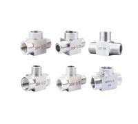 Raccordo a T maschio femmina a 3 vie in acciaio inossidabile, divisore di blocco, da 1/8" 1/4" 3/8" 1/2" 3/4" 1"(F-F-F,NPT_M18X1.5MM)