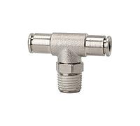 Raccordo a T »metallica«, girevole, R 1/4 a., per tubo esterno Ø 8 mm, pressione di lavoro max. 16 bar, ottone nichelato