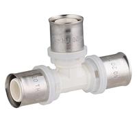 Raccordo a T PPSU multistrato a pressare uguale Ø20 QUICK PLOMBERIE | Profili di crimpatura TH e U | Sistema di sicurezza anti-perdita LBP | 0 piombo | Compatibile con acqua potabile