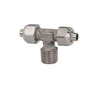 Raccordo a T, R 1/4 a., per tubo 10/8 mm, SW 16/12, campo di pressione max. 25 bar, temper. -40 °C fino a 200 °C, ES 1.4404