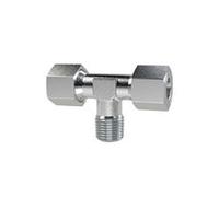 Raccordo a T, R 1 a., tubo esterno Ø 25 mm, PN max. 400 bar, SW1 46, SW2 36, acciaio zincato.