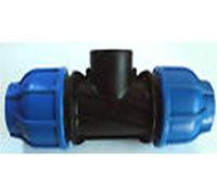 RACCORDO A T TUBO POLIETILENE CONNECTO PLUS IRRITEC mm. 40 x 1" 1/4 x 40