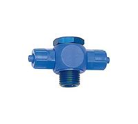 Raccordo a T, vite cava in alluminio girevole, G 1/8, per tubo 8/6 mm, pressione di esercizio 0 - 10 bar, Temp. -10 °C fino a 60 °C, POM
