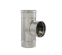 RACCORDO A T90° IN ACCIAIO INOX 316 E 304, PARETE SEMPLICE, DOPPIA, RIDOTTO Ø80