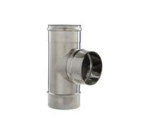 RACCORDO A T90° IN ACCIAIO INOX 316 E 304, PARETE SEMPLICE, DOPPIA, RIDOTTO Ø80