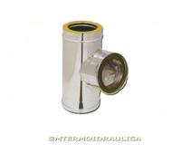 RACCORDO A TEE 90° DOPPIA PARETE IN ACCIAIO INOX