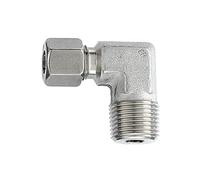 Raccordo a vite ad angolo, R 1/4 a., tubo esterno Ø 12 mm, PN max. 315 bar, acciaio inox 1.4571