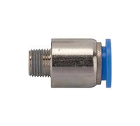 Raccordo a vite dritto, serie blu, rotondo, R 1/4 a., per tubo esterno Ø 8 mm, pressione di lavoro max. 15 bar, plastica/MS vern.