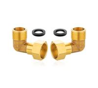 Raccordo a vite mobile in ottone, 3/4 pollici, 2 pezzi 3/4" IG/AG, 90° in ottone, DN20, raccordo angolare per tubi sanitari, raccordo angolare per acqua potabile, sistemi di riscaldamento