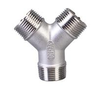 Raccordo a Y a 3 vie in acciaio inossidabile 304 - Connettore con filettatura maschio BSP da 1/4"-2" per sistemi idrici(1/2")