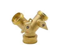 Raccordo a Y in ottone Connettore for tubo flessibile a due vie Valvola di intercettazione Splitter a 2 vie Connettori for acqua da giardino interamente in rame Raccordi for adattatori for rondelle