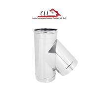 Raccordo acciaio inox a Y braga a 135° MF monoparete