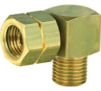 sukudon Angolo di connessione gas 1/4'' filettatura sinistrorsa Connettore ad angolo a 90 gradi in ottone