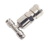 Raccordo ad aria diritta a tre vie da 1/4 di pollice 6 mm push-to-connect giunto pneumatico connettore compressore in metallo per camion e rimorchi ad alta pressione 0,8 MPa (C)