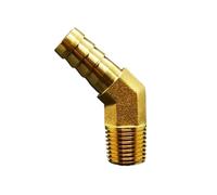 Raccordo adattatore for tubo in ottone a gomito da 45 gradi, raccordo for tubo flessibile, raccordo maschio BSPT da 1/8" 1/4" x 8 10 12 mm(1l4 BSPT-8mm Male)