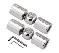 Raccordo angolare a cerniera, Connettore angolare for asta for tende 2 pezzi argento nero for aste for for finestre a bovindo da 1 pollice(Silver)