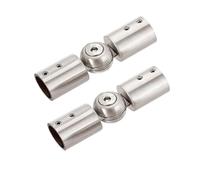 Raccordo angolare a cerniera, Connettore angolare for asta for tende da 2 pezzi for aste 19 mm e 25(19mm brushed)