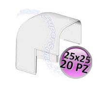 Raccordo angolo esterno per canalina 25x25 mm - 20 PZ