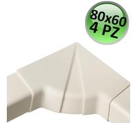 Raccordo angolo interno regolabile per canalina 80x60mm - 4 PZ