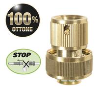 RACCORDO ATTACCO RAPIDO OTTONE TUBO ACQUA GIARDINO ACQUASTOP Ø19mm 3/4" RIBIMEX