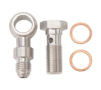 Raccordo Banjo Per Tubo Freno, Bullone Banjo Singolo, Banjo Alimentazione Olio Turbo Cuscinetto Ad Alto Carico in Acciaio Inossidabile da 4an a M12x1,25 Mm Kit Bulloni Banjo con Foro da 4,2 Mm