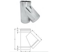 RACCORDO BRAGA A Y 135° acciaio inox canna fumaria monopareteAISI 304