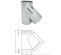 RACCORDO BRAGA A Y 135° acciaio inox canna fumaria monopareteAISI 304