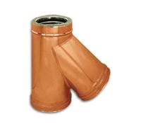 Raccordo braga a Y 135° Canna fumaria doppia parete inox 316 rame coibentata