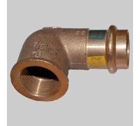 RACCORDO BRONZO GOMITO FEMMINA A PRESSARE - 22 x 3/4