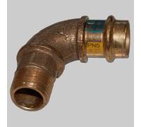 RACCORDO BRONZO GOMITO MASCHIO A PRESSARE - 18 x 3/4