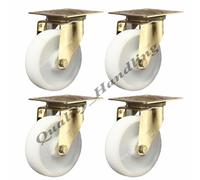 Raccordo bullone ruota frenato foro nylon acciaio inox 80 mm 150 kg - set di 4