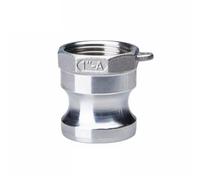 Raccordo Camlock, 1PC BSPT 1/2" 3/4" 1" 1-1/4" 1-1/2" 2" SS304 Acciaio Inossidabile Homebrew Adattatore For Raccordo Camlock Barb Camlock Sgancio Rapido Argento (Color : A Type, Size : 1")