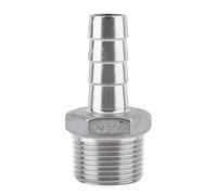 Raccordo Connettore Maschio Filettato BSP, Adattatore Tubo con Barb 3/8"x6mm in Acciaio Inox 304 - Resistente alla Ruggine, Montaggio Rapido per Tubazioni e Tubi Flessibili (3/4''*15 mm)