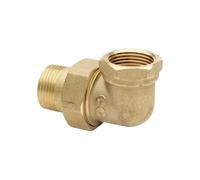 RACCORDO CURVO 3 PEZZI MASCHIO/FEMMINA IN OTTONE GIALLO 1""1/4 + O-Ring
