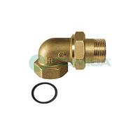 RACCORDO CURVO 3 PEZZI OTTONE GIALLO M.F. 1" TUBO ACQUA GIUNZIONE BOCCHETTONE