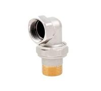 Raccordo Curvo a 3 Pezzi in Ottone Nichelato con o Ring ART.162 F 1 2 Pezzi