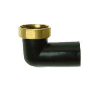 Raccordo curvo basso con dado girevole in ottone 1"1/4 x 40mm per sifoni