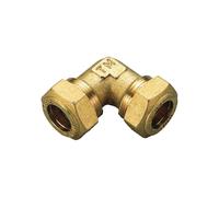 RACCORDO CURVO DOPPIO A COMPRESSIONE CON O-RING GIALLO PER GAS TIEMME Ø22 x Ø22