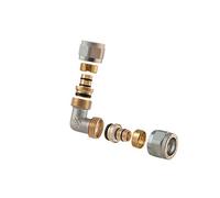 RACCORDO CURVO DOPPIO A COMPRESSIONE MULTISTRATO 2PZ ASSEMBLATO 1"-26 x 1"-26