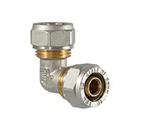 RACCORDO CURVO DOPPIO A COMPRESSIONE PER MULTISTRATO 16 x 16