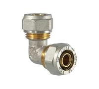 RACCORDO CURVO DOPPIO A COMPRESSIONE PER TUBO MULTISTRATO TDM Ø32 x Ø32 (3,0) mm