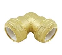 Raccordo curvo doppio a compressione per tubo PE Ø50 x Ø50 con o ring ottone T