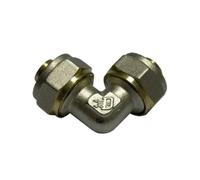 Raccordo curvo doppio per tubo multistrato a stringere 20mm
