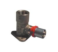 Raccordo curvo F con flangia 3/4 x20mm per tubo multistrato a pressare
