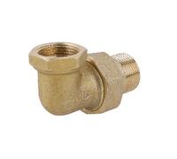 RACCORDO CURVO IN 3 PZ MF CON O-RING IN OTTONE GIALLO 1"1/4