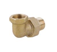 RACCORDO CURVO IN 3 PZ MF CON O-RING IN OTTONE GIALLO 1/2"