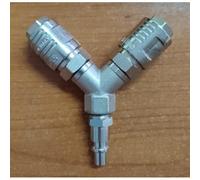 RACCORDO DERIVAZIONE A "Y" CON DUE RUBINETTO ED UN INNESTO PROFILO ITALIA