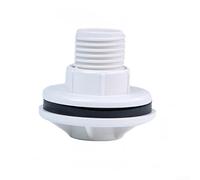Raccordo di collegamento per serbatoio di irrigazione a goccia, per sistemi di accumulo dell'acqua, adatto a diametri di uscita da 20 mm e 25 mm, in plastica e metallo (25 mm, bianco)