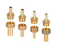 Raccordo di giunzione con barbiglio in ottone, Adattatore for raccordo for tubi in ottone da 1/2 pollice BSP a portagomma 6-19 mm, oro 1 pz(Pc10-04)