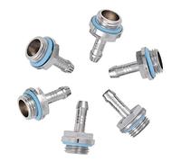Raccordo di raffreddamento ad acqua per PC Connettore a innesto Two Touch Acciaio inossidabile cromato Filettatura G1/4 per kit di raffreddamento ad acqua 6 pezzi Argento (7,2 mm)